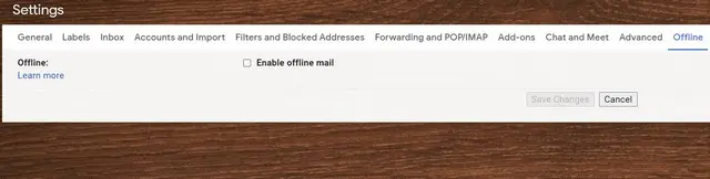 Offline mode in Gmail