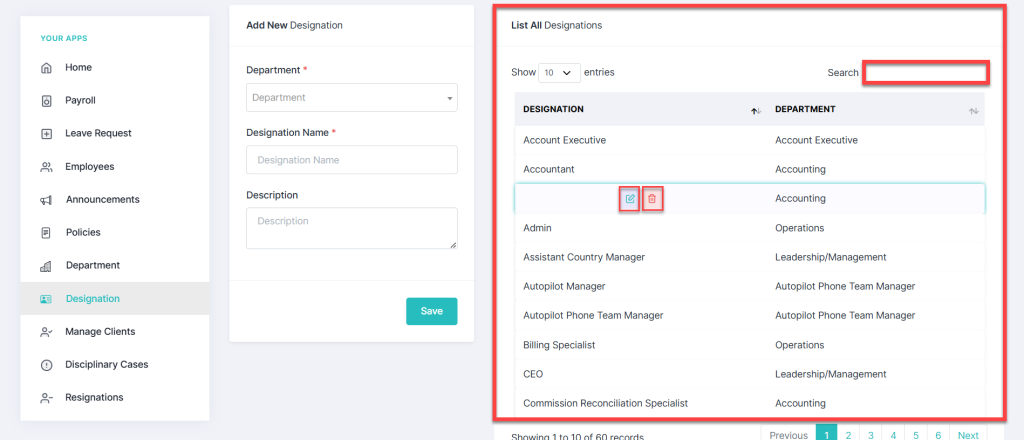 Add a new designation in HRMS