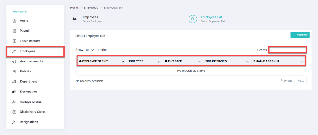 Exit an Employee in HRMS